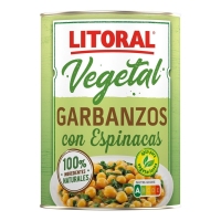 Garavanzos con espinacas LITORAL lata 425 g pn.