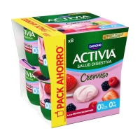 Bífidus ACTIVIA DANONE cremoso 0% frutos silvestres pack 8X120 g