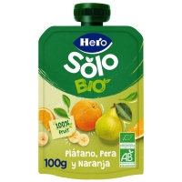 Alimento infantil HERO Solo plátano/pera/naranja bio pouch 100 g