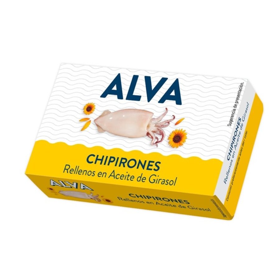 Chipirones ALVA rellenos en aceite de girasol 111 g pn.
