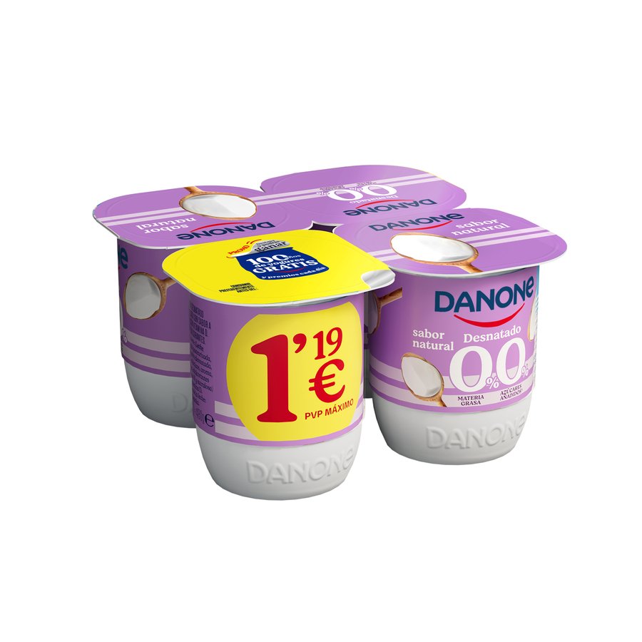 Leche fermentada DANONE natural Zero 4x120 g