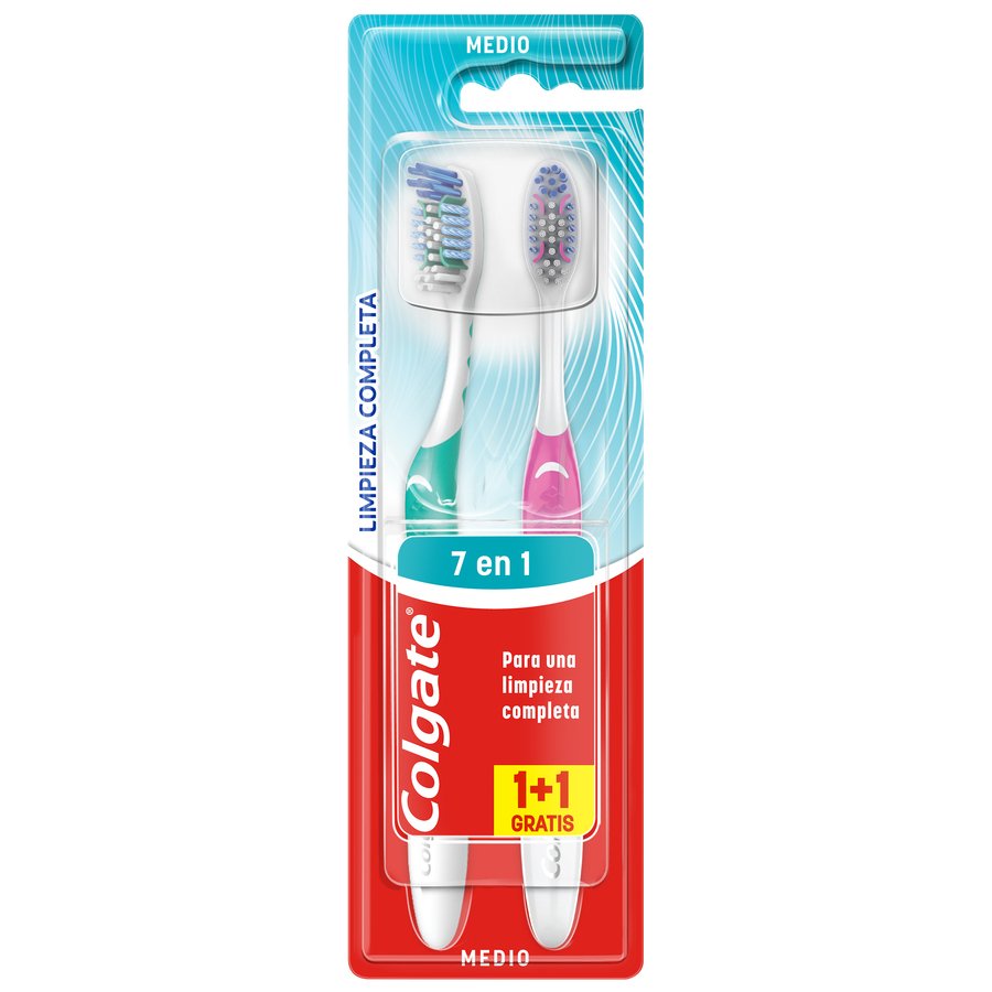 Cepillo dental COLGATE 7 en 1 medio 1+1 gratis