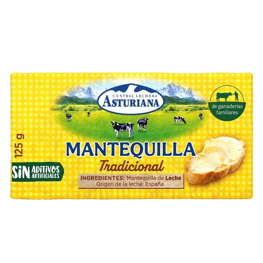 Mantequilla tradicional ASTURIANA pastilla 125 g