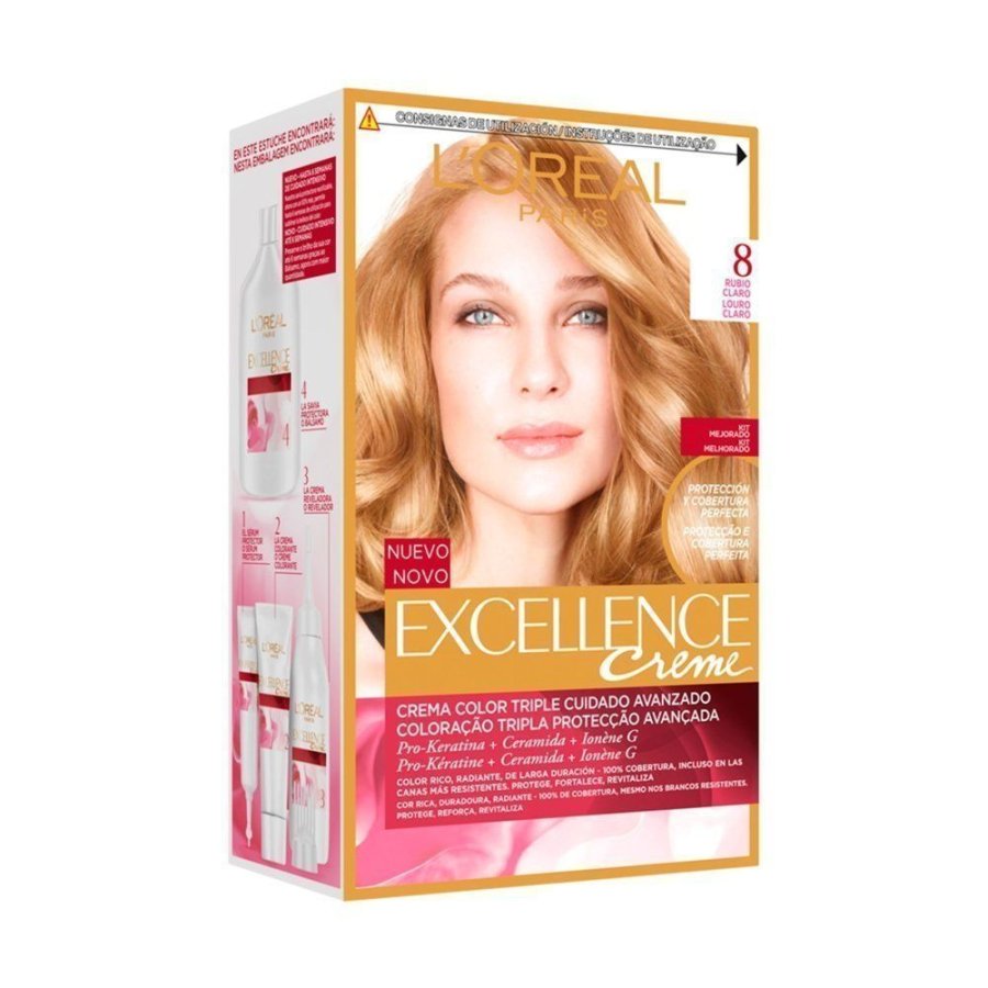 Crema color L'ORÉAL EXCELLENCE rubio-claro 8