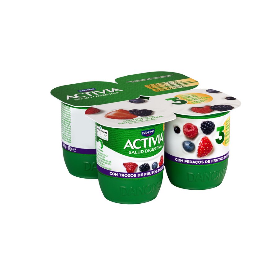 Bífidus ACTIVIA DANONE con frutos del bosque pack 4x120 g