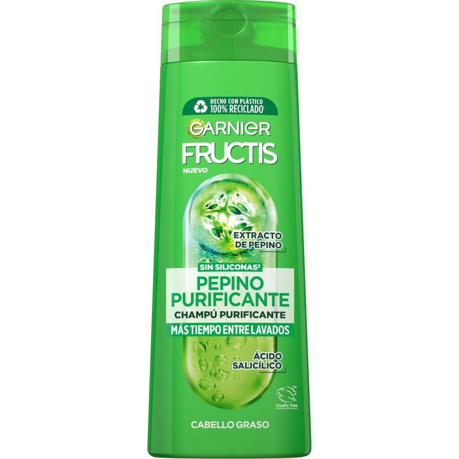 Champú FRUCTIS Pure Fresh pepino purificante 380 ml