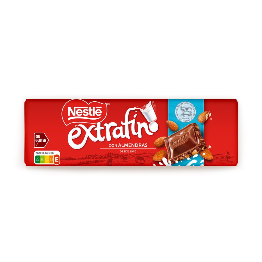 Chocolate con leche y almendras NESTLE Extrafino tableta 250 g