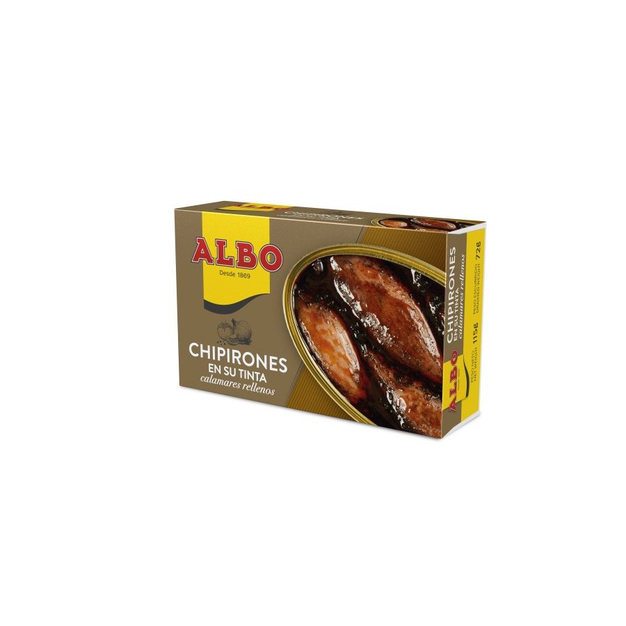 Chipirones ALBO rellenos en su tinta  lata 115 g pn.