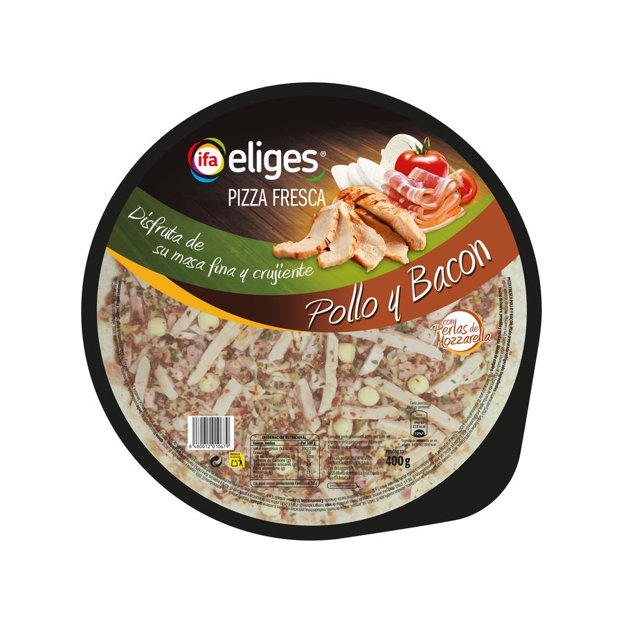 Pizza fresca IFA ELIGES pollo y bacon 400 g