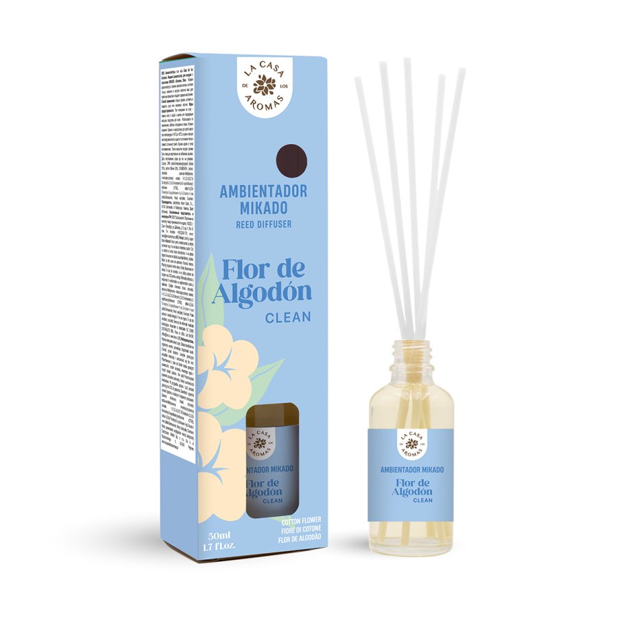 Ambientador varitas LA CASA DE LOS AROMAS Flor de algodón 50 ml