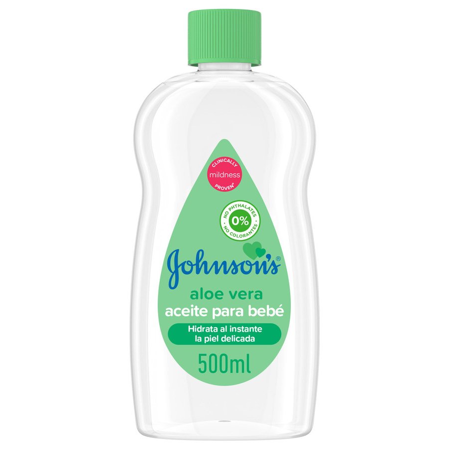 Aceite JOHNSON'S aloe 0% colorantes y ftalatos 500 ml