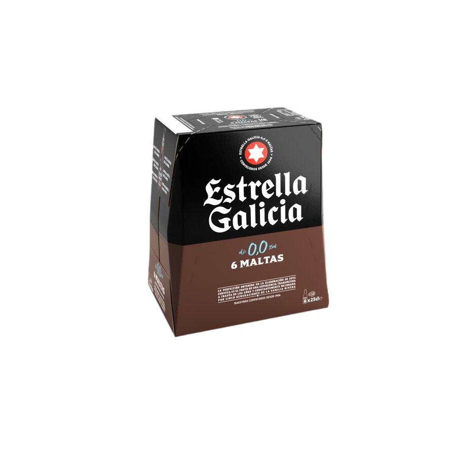 Cerveza ESTRELLA GALICIA 6 maltas 0,0% botella 6x25 cl