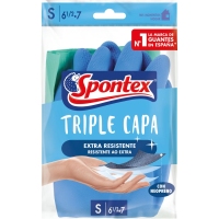 Guantes goma SPONTEX triple capa talla pequeña