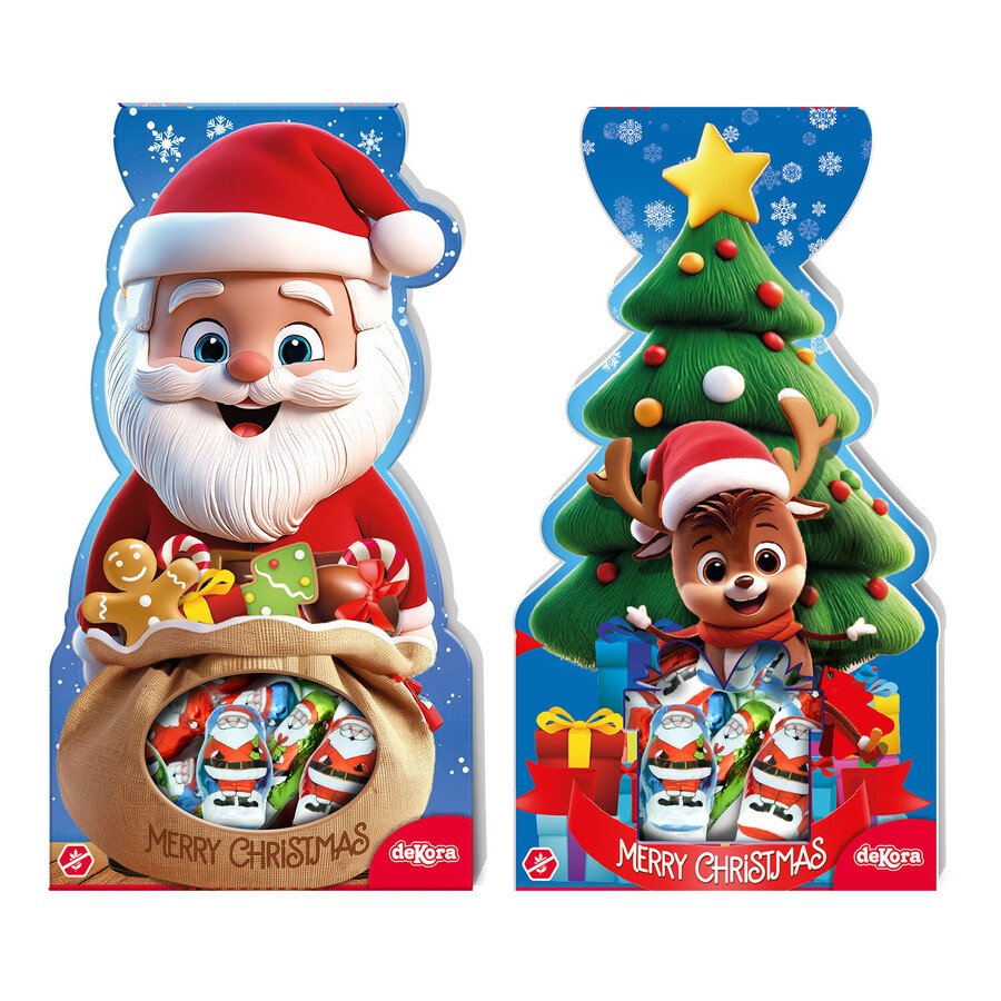 Surtido navideño chocolate DEKORA Papá Noel y Reno 58 g