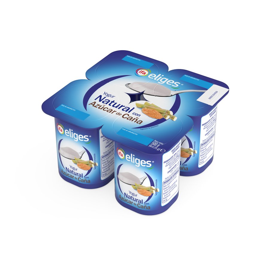 Yogur IFA ELIGES natural con azúcar de caña 4X125 g