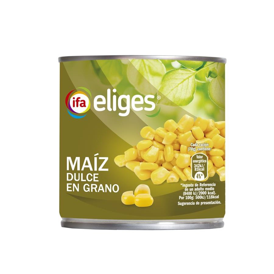 Maíz dulce en grano IFA ELIGES lata 285 g pne.