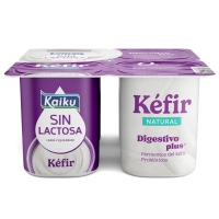 Quefir KAIKU natural sen lactosa lote 4 x 125 g