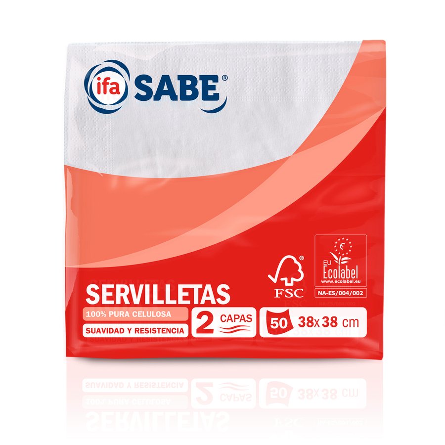 Servilletas blancas IFA SABE 38x38 cm 2 capas 50 unidades