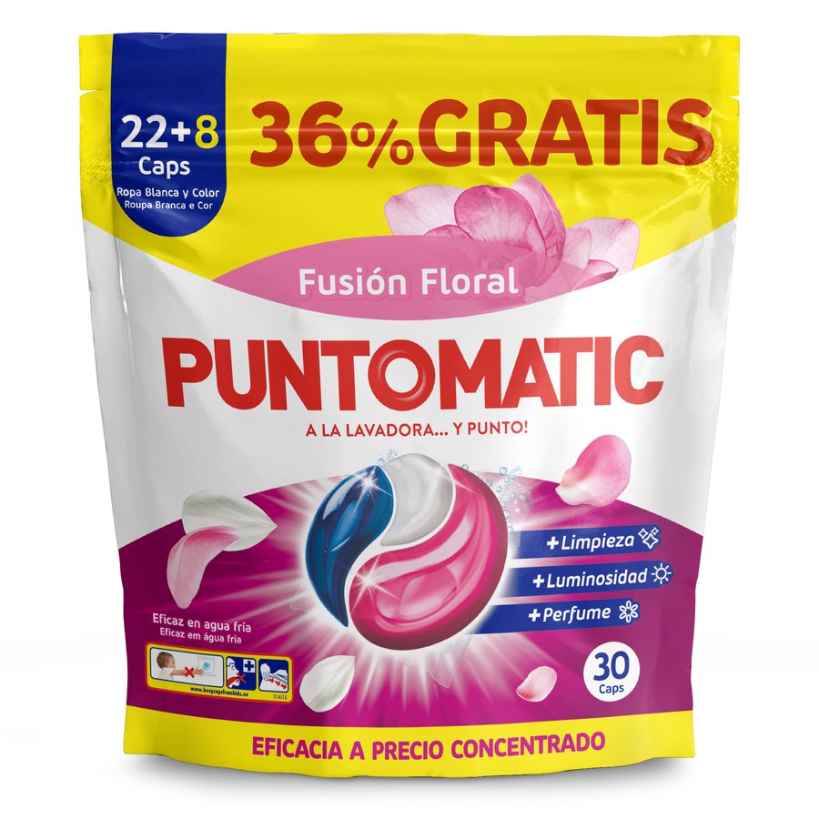Detergente cápsulas PUNTOMATIC fusion floral 22 unidades