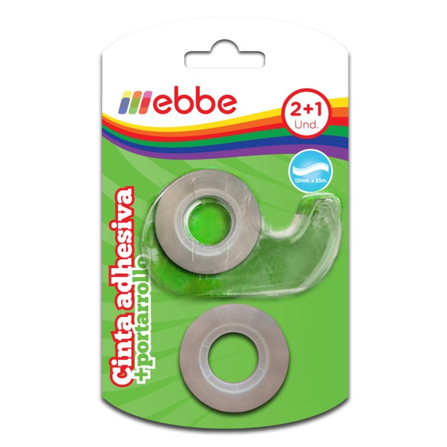 Cinta adhesiva 33 m + portarrollos