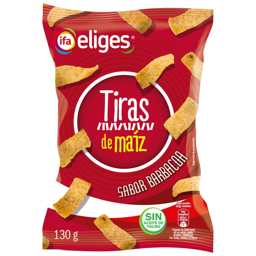 Tiras de maíz IFA ELIGES sabor barbacoa 130 g