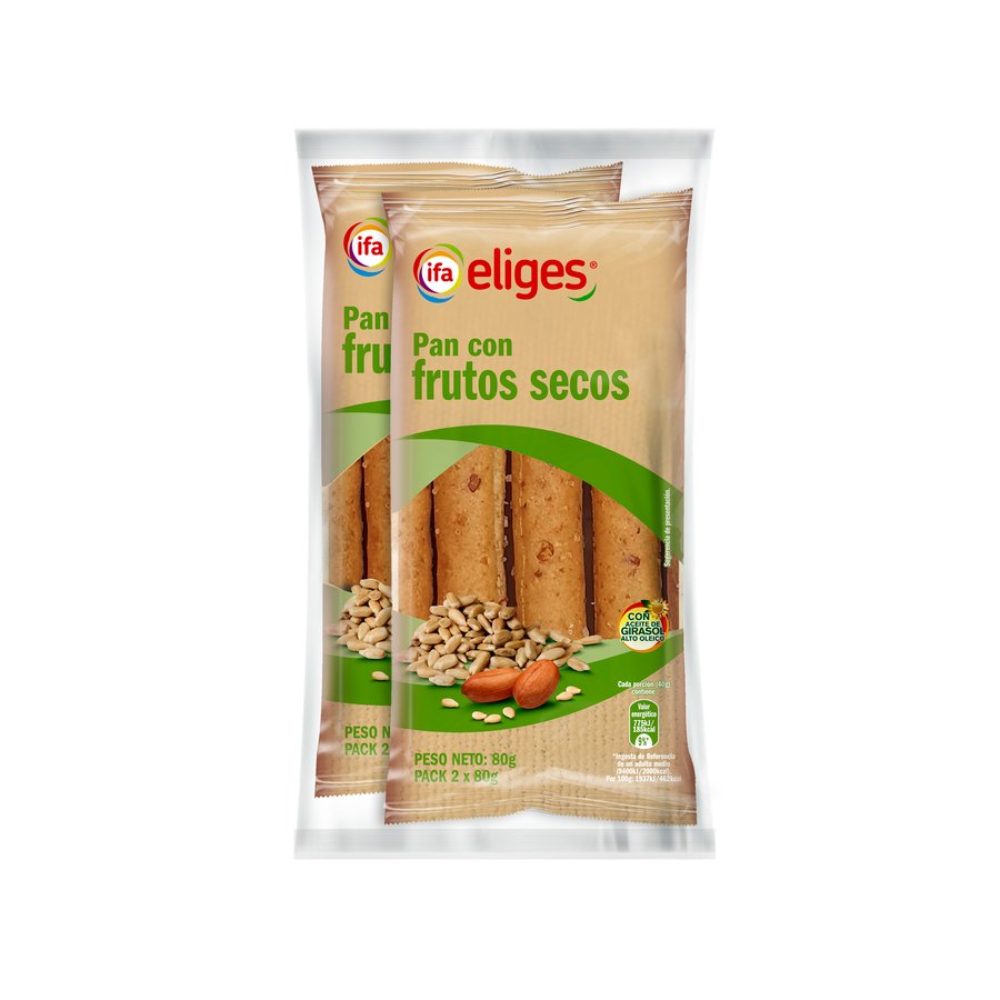 Pan con frutos secos IFA ELIGES 2X80 g