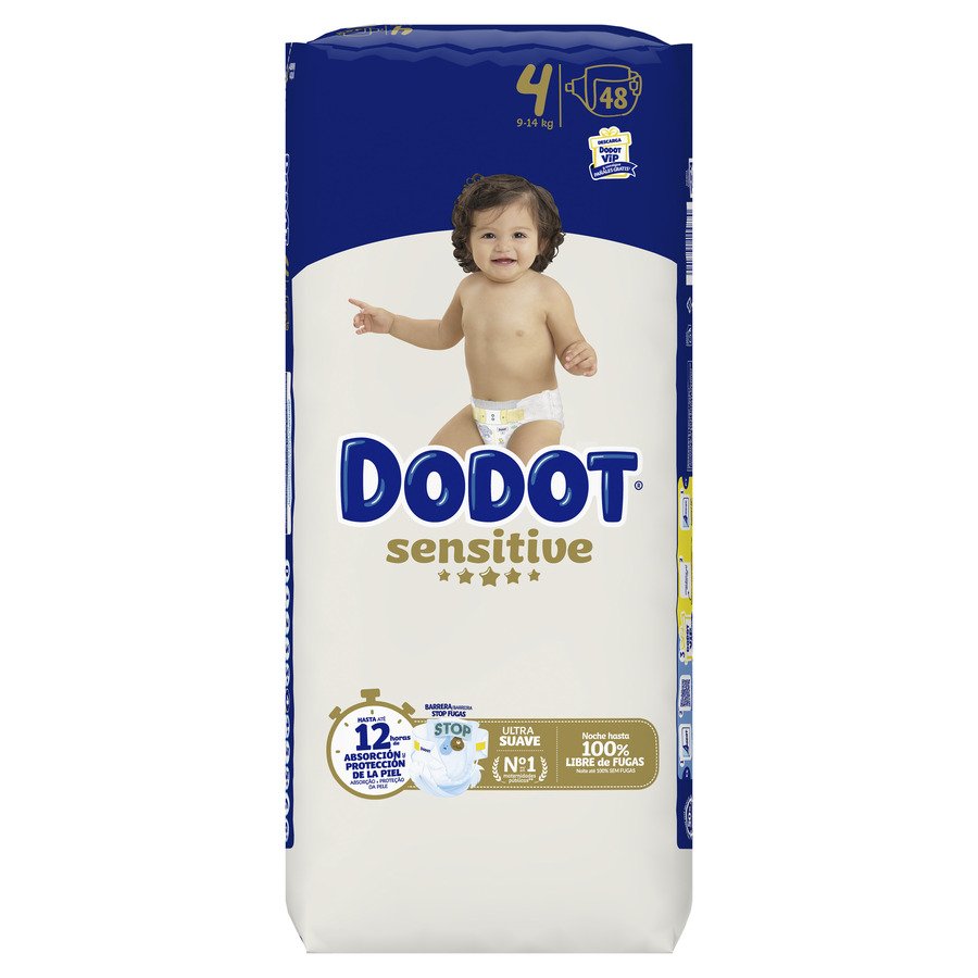 Pañal DODOT Sensitive T4 9-14 kg 48 unidades