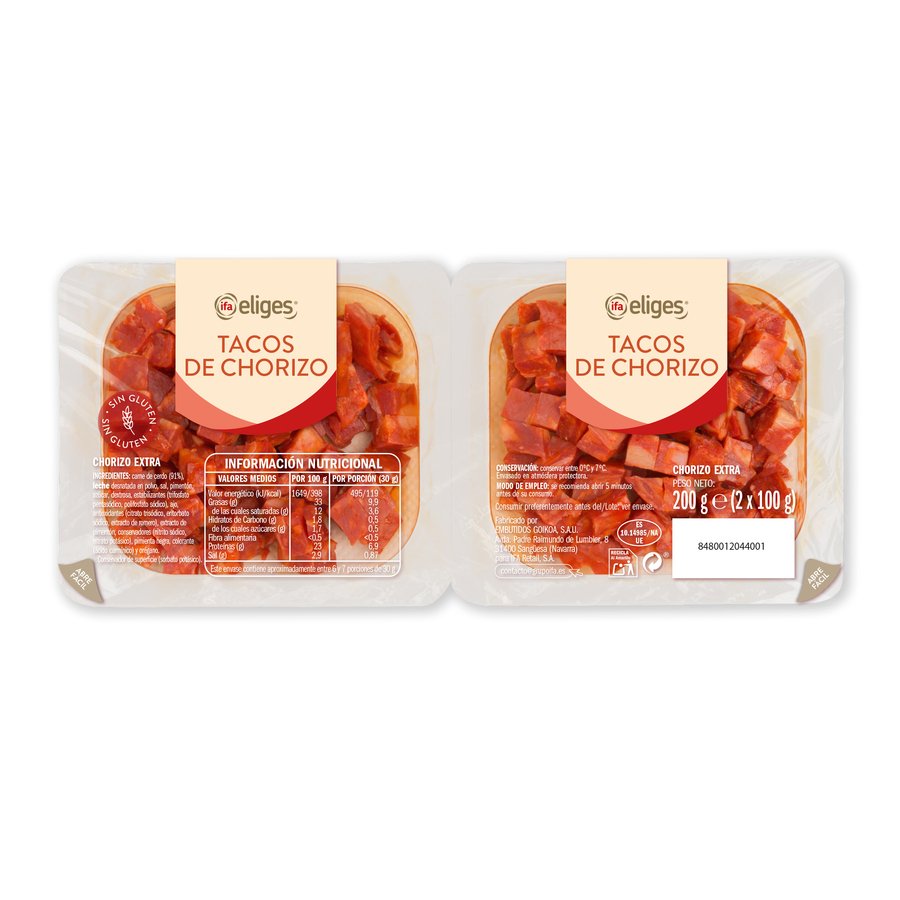 Tacos de chorizo IFA ELIGES 2X100 g