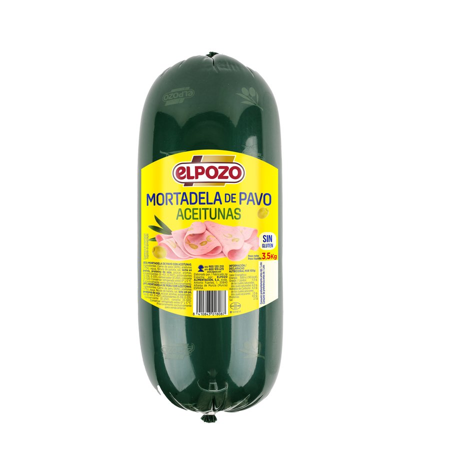 Mortadela pavo aceitunas ELPOZO sin gluten kilo