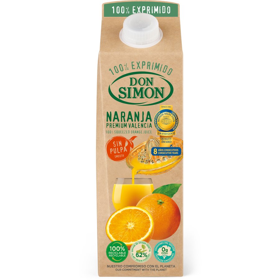 Zumo naranja exprimida DON SIMON sin pulpa brik 1 l