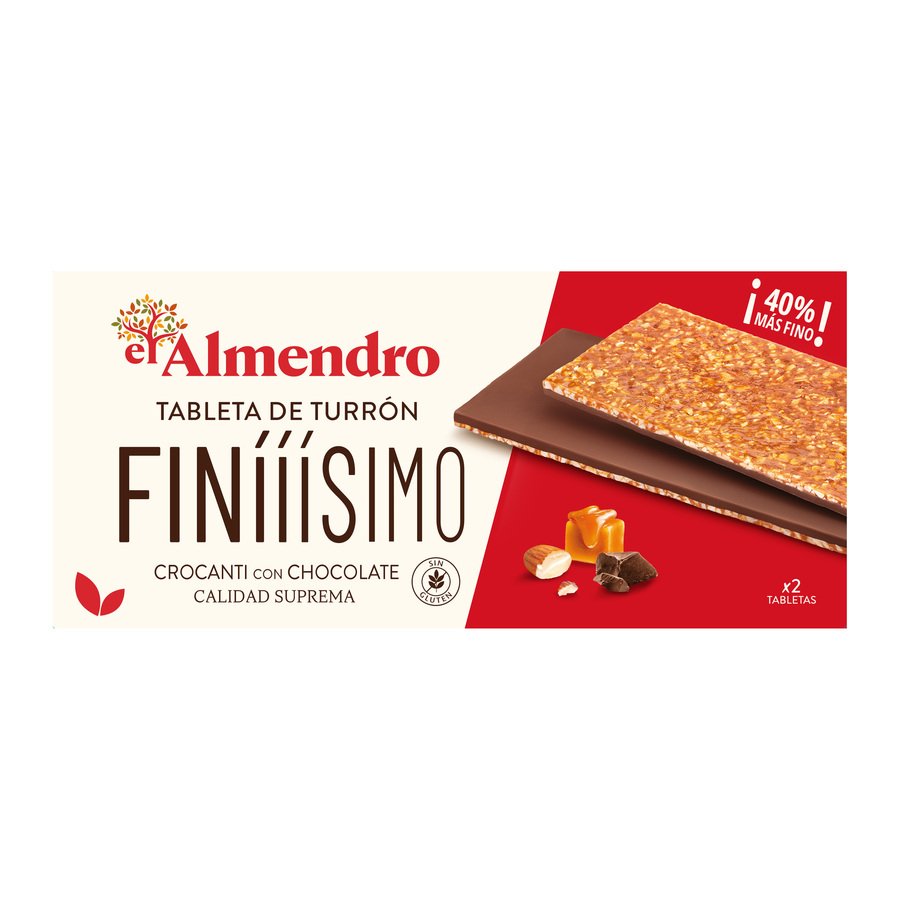 Turrón crocanti con chocolate EL ALMENDRO Finííísimo tableta 180 g