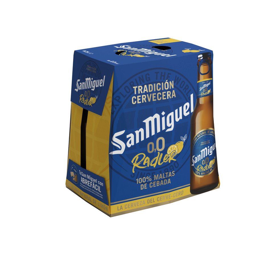 Cerveza SAN MIGUEL 0,0% Radler limón pack 6x25 cl