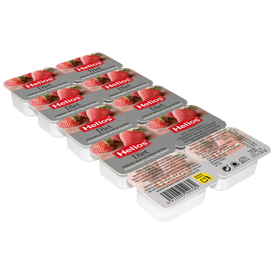 Mermelada HELIOS Diet fresa porciones 10 X 20 g