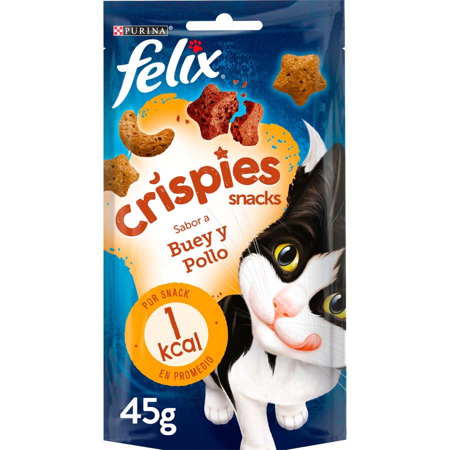 Snack gato PURINA FELIX Crispies buey-pollo 45 g