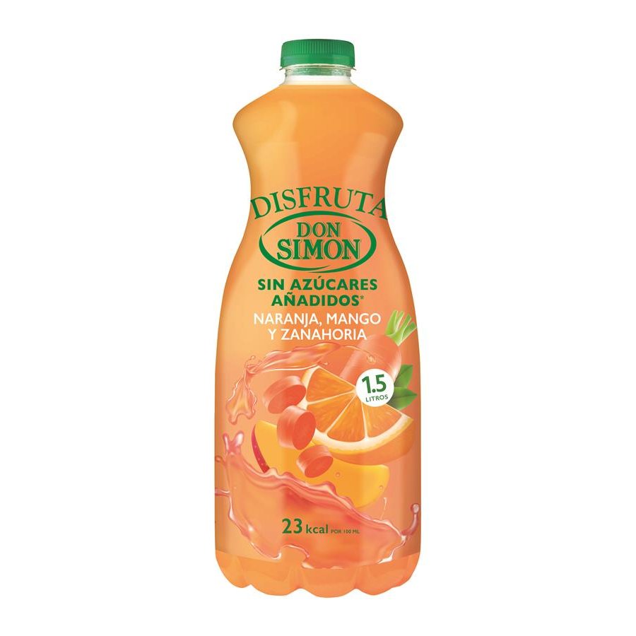Néctar DON SIMÓN Disfruta naranja-mango-zanahoria sin azúcar añadido 1,5 l