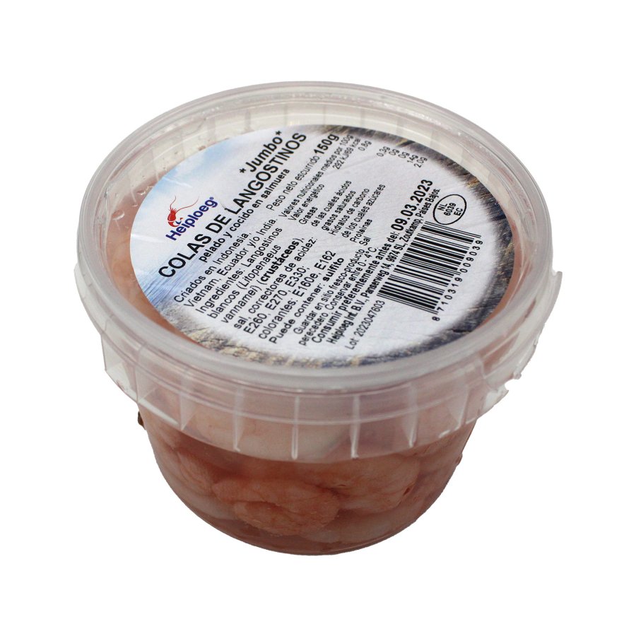 Colas langostino jumbo refrigeradas HEIPLOEG 150 g pne