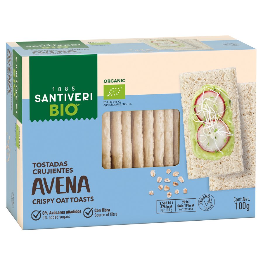 Tostadas crujientes avena SANTIVERI Bio 100 g