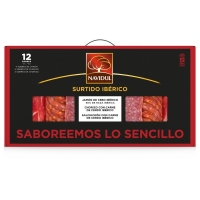 Jamón ibérico 50% + chorizo + salchichón NAVIDUL maletín 12x75 g