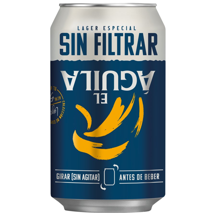 Cerveza EL AGUILA sin filtrar lata 33 cl