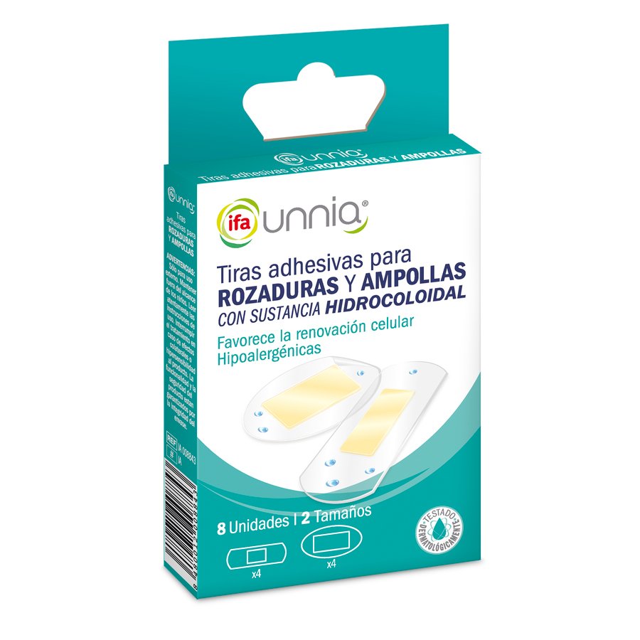 Tiras adhesivas rozaduras y ampollas IFA UNNIA 8 unidades