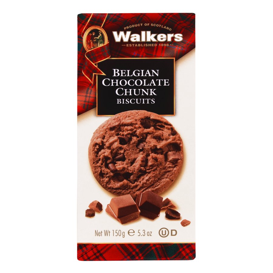 Galletas WALKERS con trozos de chocolate belga 150 g