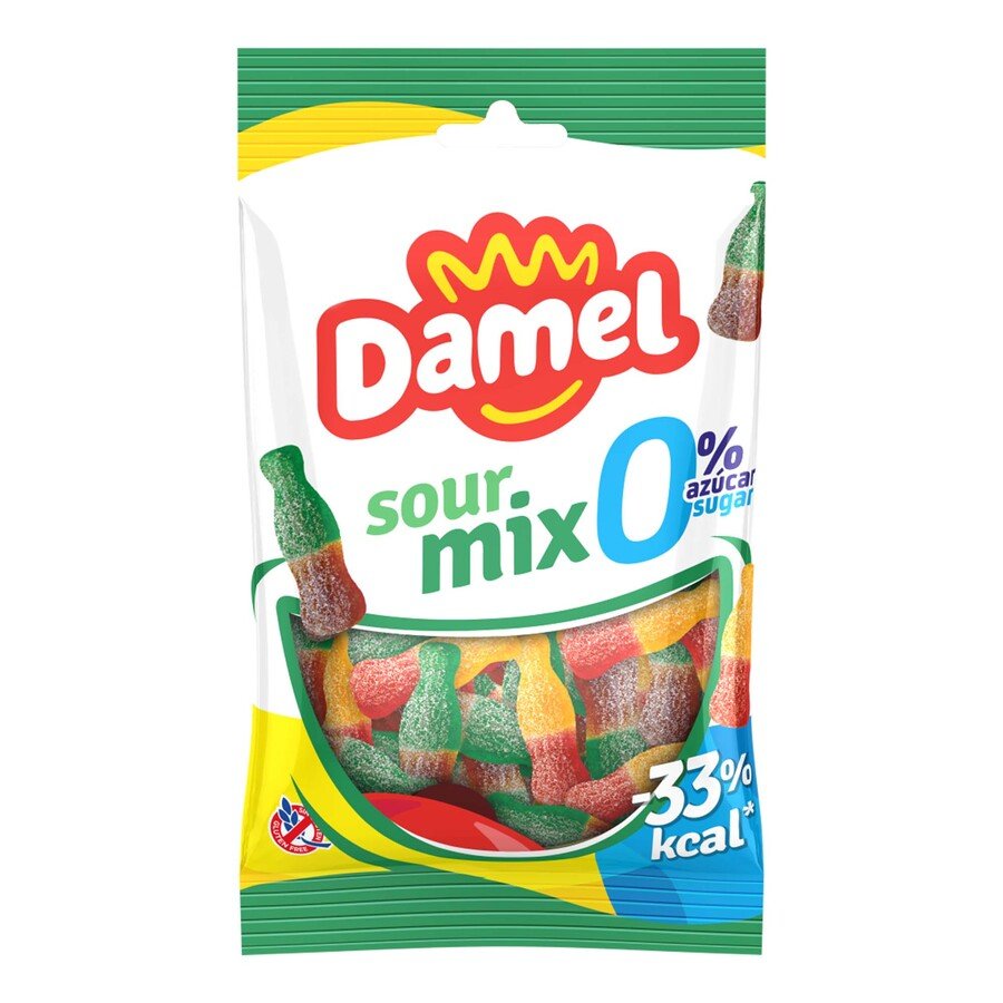 Caramelos goma DAMEL Sour Mix 0% azúcar 90 g