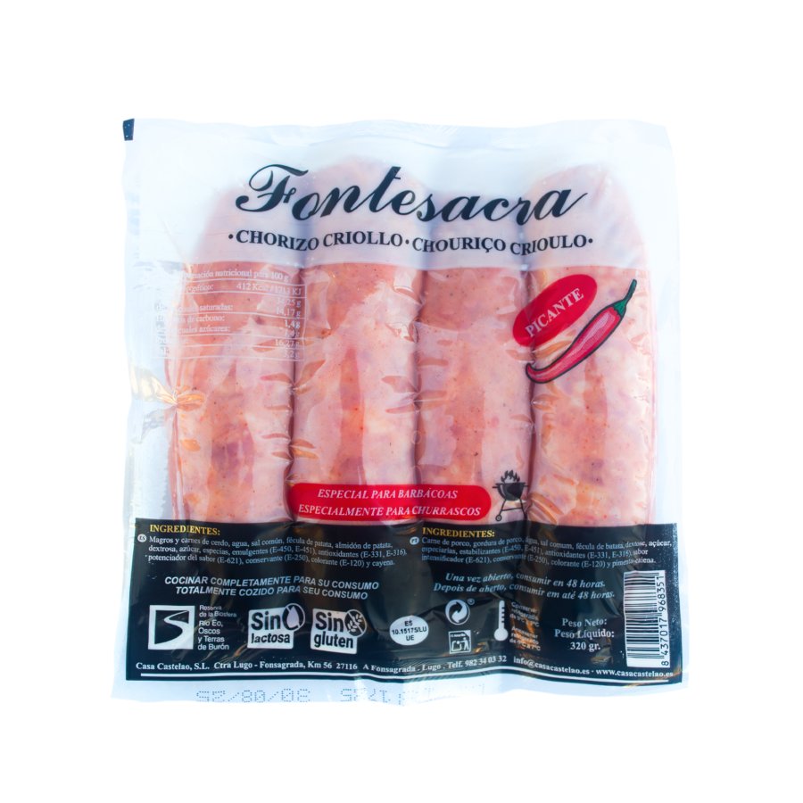 Chorizo criollo semicocido FONTESACRA picante 320 g