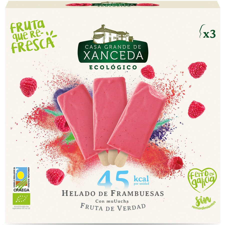 Helado frambuesa eco XANCEDA 3x52 g