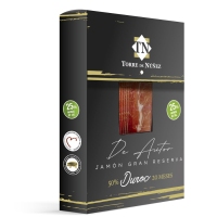 Jamón serrano TORRE DE NUÑEZ Gran Reserva duroc De Autor estuche 8x80 g