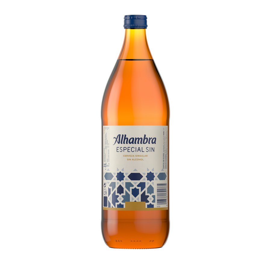 Cerveza ALHAMBRA sin alcohol botella 1 litro