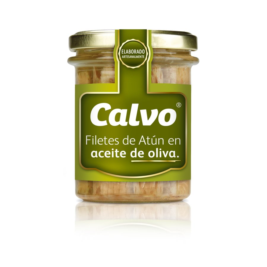 Filetes de atún en aceite de oliva CALVO  frasco 180 g pn.