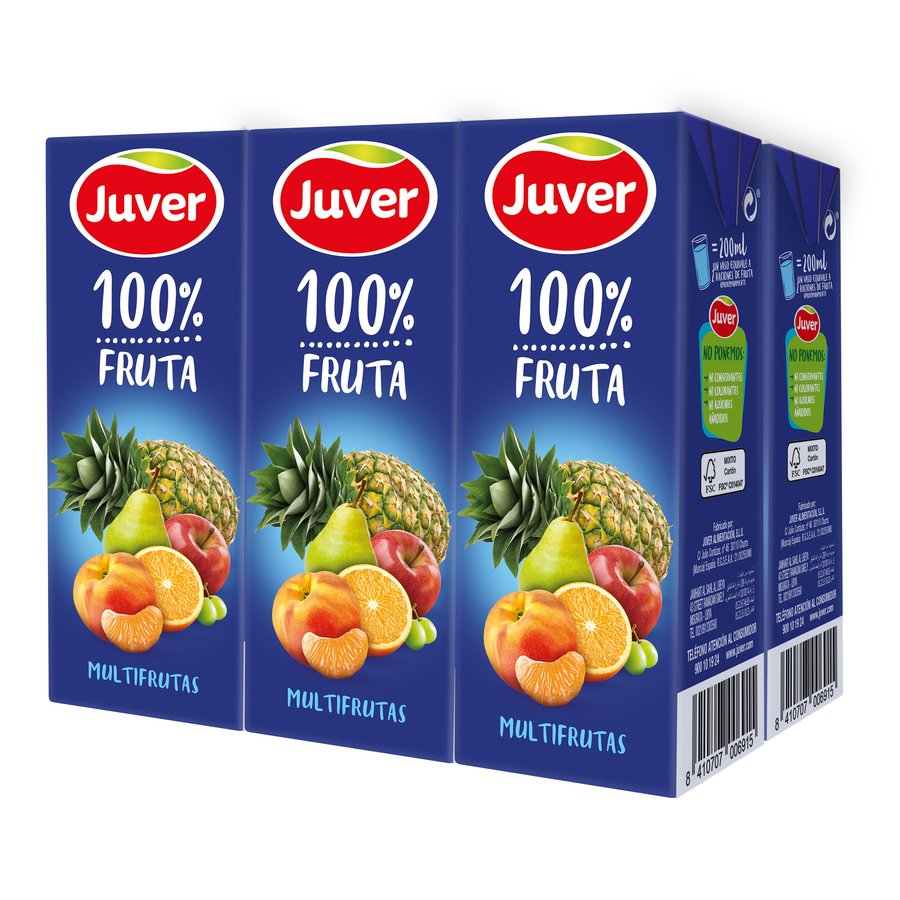 Zumo JUVER multifrutas brik 6x200 ml