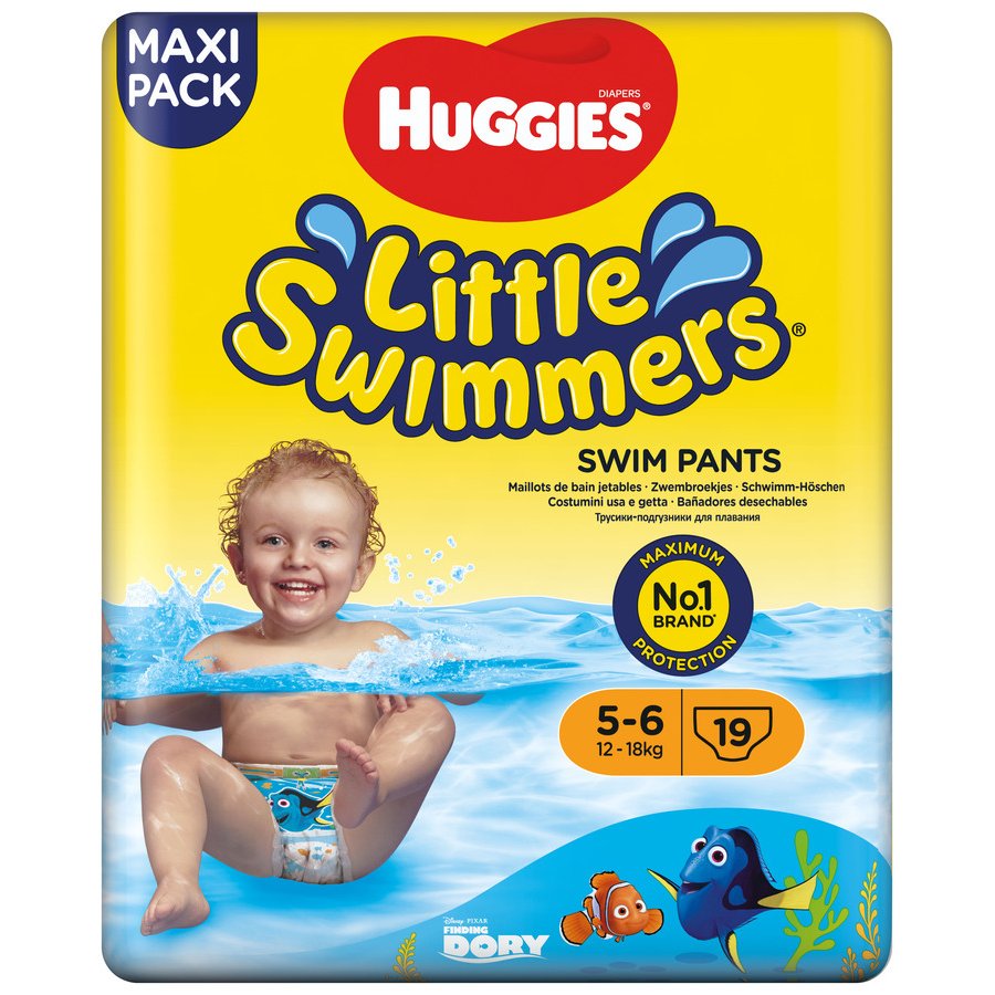 Pañales HUGGIES little swimmers talla mediana maxi pack 19 unidades