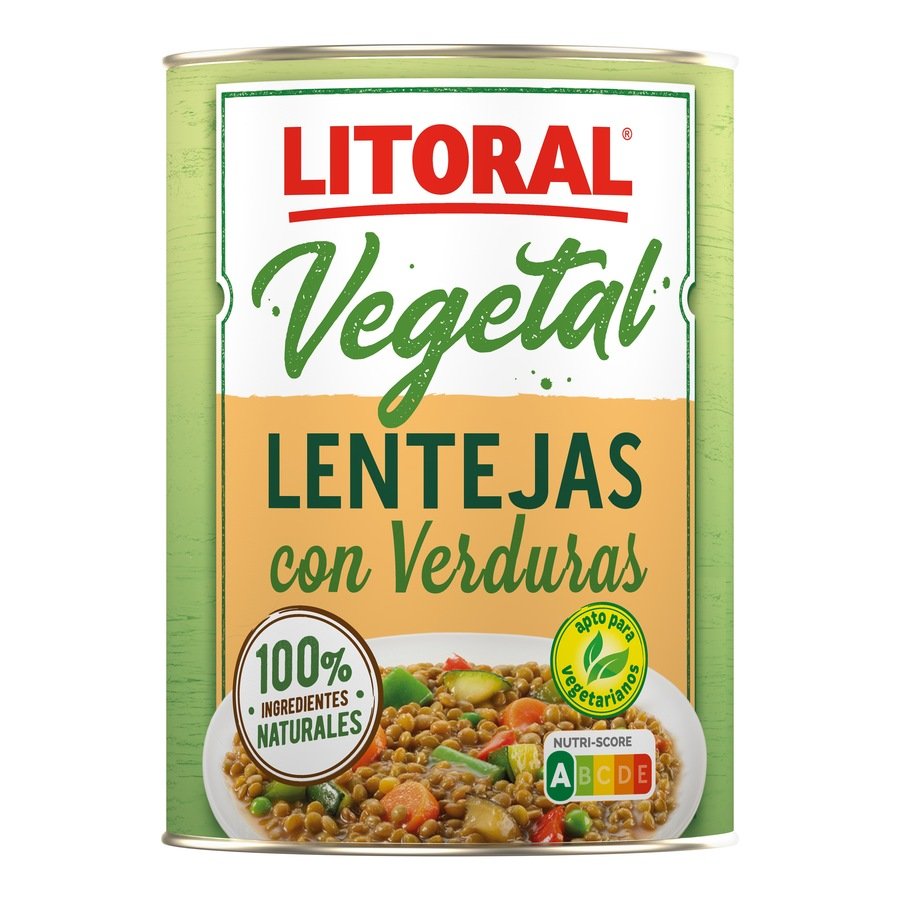 Lentejas con verduras LITORAL lata 430 g